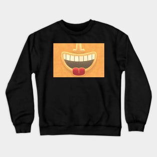 Peanut Tiki Smile Mask! (Red Tongue Version) Crewneck Sweatshirt